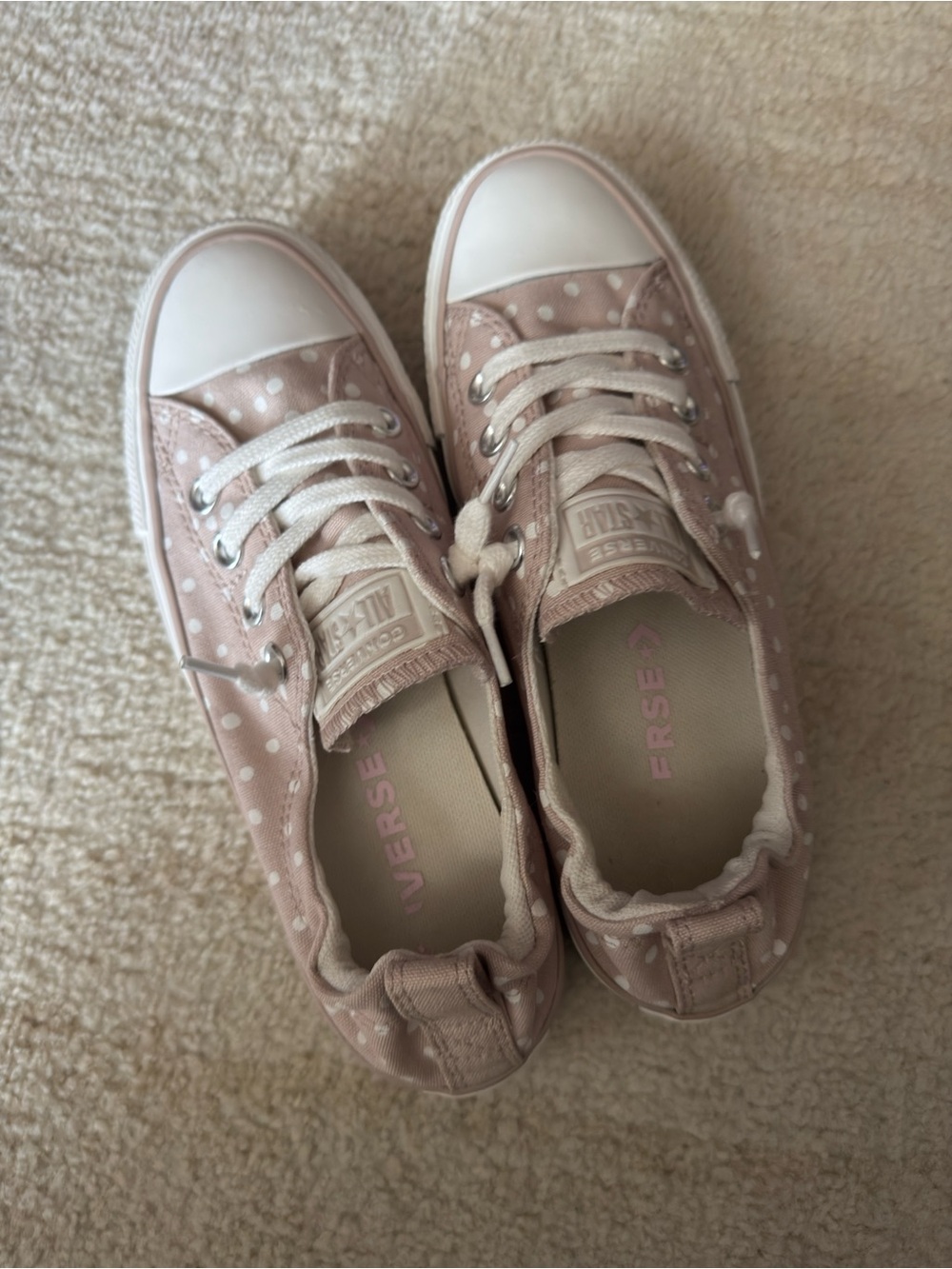 Converse Blush Pink Polka Dot Low Top Sneakers